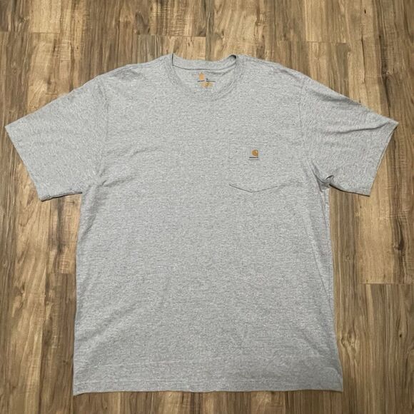 Carhartt Men Shirt XLT Gray Heavyweight Original Fit Crew Neck -READ DESCRIPTION - Picture 1 of 5